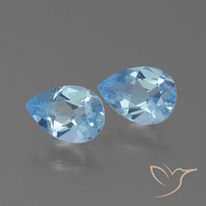 Gemme di Topazio Blu svizzero naturale da 1.74 ct, Forma a pera, VVS-VS