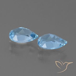 Gemme di Topazio Blu svizzero naturale da 1.74 ct, Forma a pera, VVS-VS