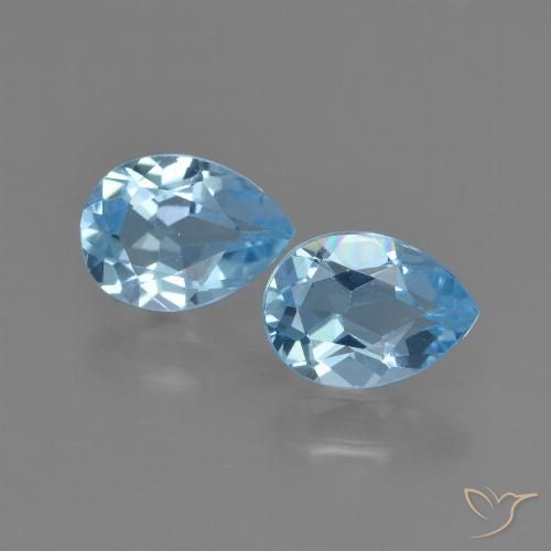 1.70ctw Naturale Celeste Topazio, Forma a pera, VS