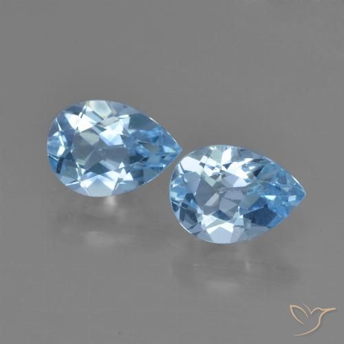 1.79ctw Naturale Blu svizzero Topazio, Forma a pera, VS