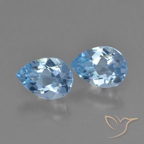 Gemme di Topazio Blu svizzero naturale da 1.79 ct, Forma a pera, VS