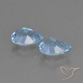 Gemme di Topazio Blu svizzero naturale da 1.79 ct, Forma a pera, VS