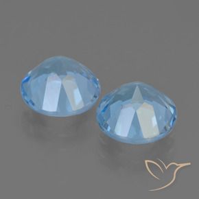 Gemme di Topazio Blu svizzero naturale da 4.84 ct, Rotondo, VVS-VS