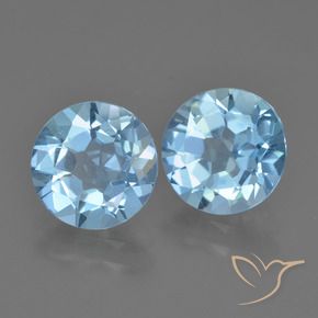 Gemme di Topazio Celeste naturale da 4.48 ct, Rotondo, VS