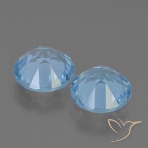 Gemme di Topazio Celeste naturale da 4.48 ct, Rotondo, VS