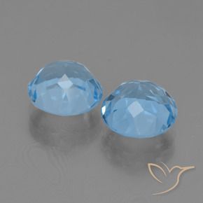 Gemme di Topazio Blu svizzero naturale da 5.14 ct, Rotondo, VVS-VS