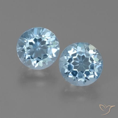 4.92ctw Naturale Celeste Topazio, Rotondo, VVS-VS