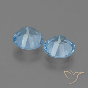 Gemme di Topazio Celeste naturale da 4.92 ct, Rotondo, VVS-VS