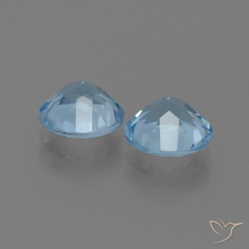 Gemme di Topazio Celeste naturale da 4.58 ct, Rotondo, VS