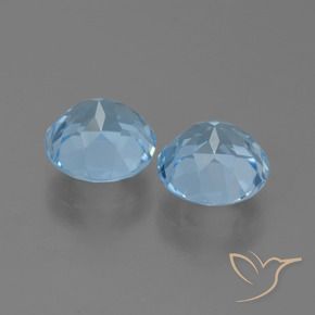 Gemme di Topazio Celeste naturale da 5.22 ct, Rotondo, VS