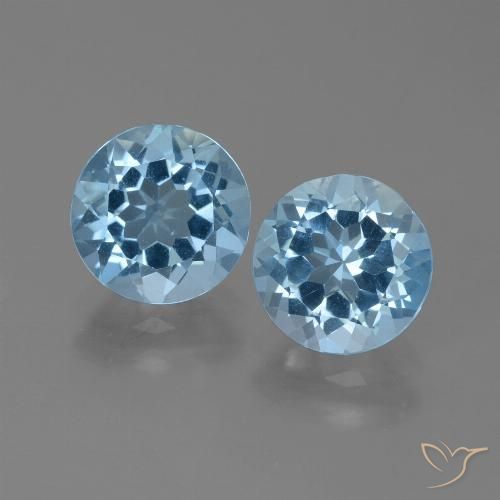 4.72ctw Naturale Blu svizzero Topazio, Rotondo, VVS-VS