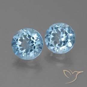 Gemme di Topazio Blu svizzero naturale da 4.72 ct, Rotondo, VVS-VS
