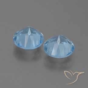 Gemme di Topazio Blu svizzero naturale da 4.72 ct, Rotondo, VVS-VS