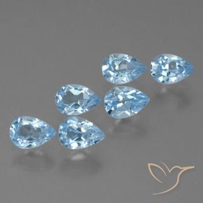 Gemme di Topazio Celeste naturale da 2.81 ct, Forma a pera, VS