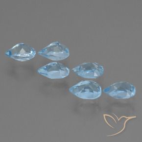 Gemme di Topazio Celeste naturale da 2.81 ct, Forma a pera, VS