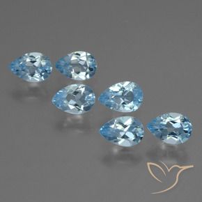 Gemme di Topazio Celeste naturale da 3.67 ct, Forma a pera, VS