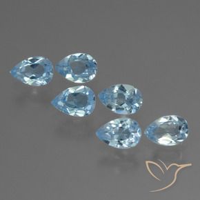 Gemme di Topazio Blu svizzero naturale da 3.16 ct, Forma a pera, VS