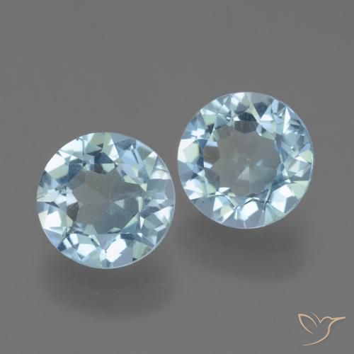 Gemme di Topazio Celeste naturale da 4.29 ct, Rotondo, VS