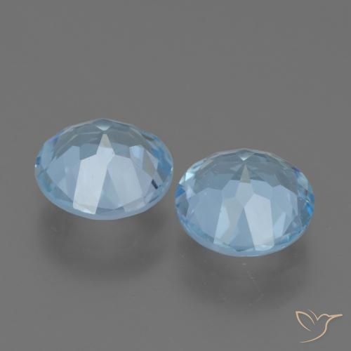 Gemme di Topazio Celeste naturale da 4.29 ct, Rotondo, VS