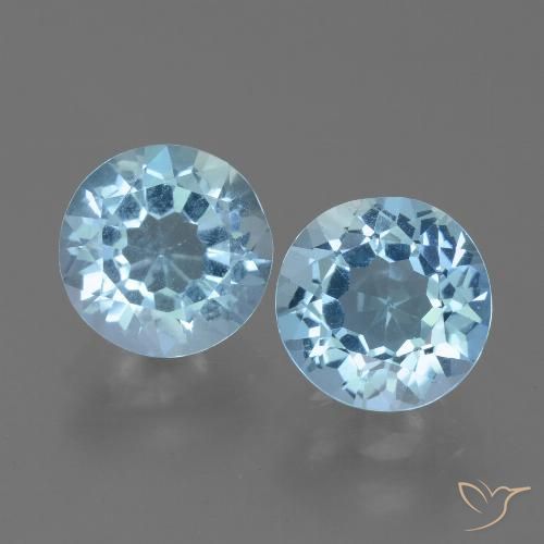 4.85ctw Naturale Celeste Topazio, Rotondo, VVS-VS