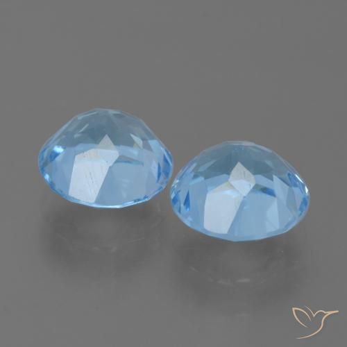 Gemme di Topazio Celeste naturale da 4.97 ct, Rotondo, VS
