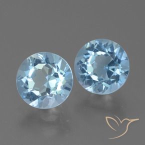 Gemme di Topazio Celeste naturale da 4.81 ct, Rotondo, VS