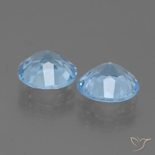 Gemme di Topazio Celeste naturale da 4.50 ct, Rotondo, VS