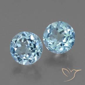 Gemme di Topazio Celeste naturale da 4.79 ct, Rotondo, VS