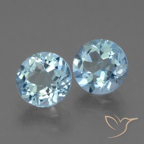 Gemme di Topazio Celeste naturale da 4.41 ct, Rotondo, VS