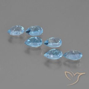 Gemme di Topazio Blu svizzero naturale da 3.53 ct, Forma a pera, VS
