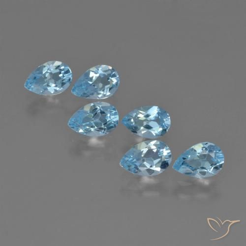 Gemme di Topazio Celeste naturale da 2.92 ct, Forma a pera, VS