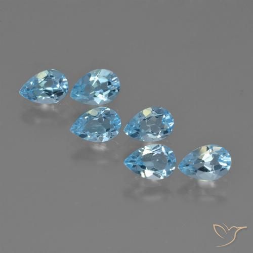 2.93ctw Naturale Celeste Topazio, Forma a pera, VS