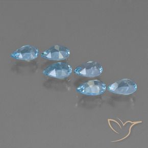 Gemme di Topazio Celeste naturale da 2.93 ct, Forma a pera, VS