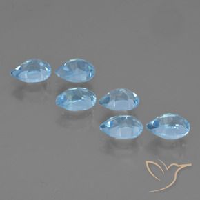 Gemme di Topazio Celeste naturale da 3.41 ct, Forma a pera, VS