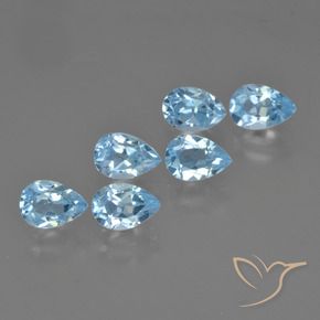 Gemme di Topazio Celeste naturale da 3.58 ct, Forma a pera, VS