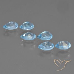 Gemme di Topazio Celeste naturale da 3.58 ct, Forma a pera, VS