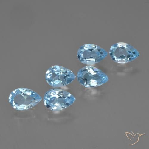 Gemme di Topazio Celeste naturale da 2.82 ct, Forma a pera, VS