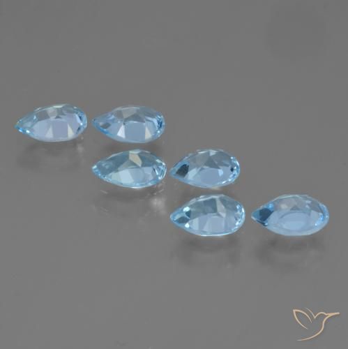 Gemme di Topazio Celeste naturale da 2.82 ct, Forma a pera, VS