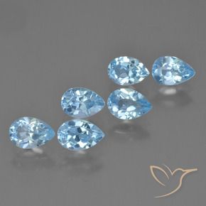 Gemme di Topazio Celeste naturale da 3.58 ct, Forma a pera, VS