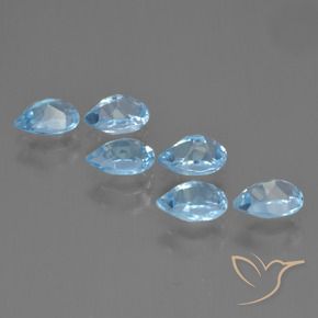 Gemme di Topazio Celeste naturale da 3.58 ct, Forma a pera, VS