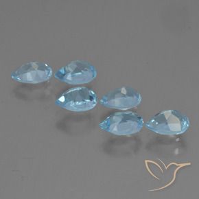 Gemme di Topazio Blu svizzero naturale da 3.30 ct, Forma a pera, VS