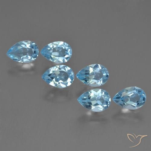 3.15ctw Naturale Blu svizzero Topazio, Forma a pera, VS