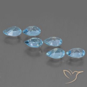 Gemme di Topazio Blu svizzero naturale da 3.15 ct, Forma a pera, VS