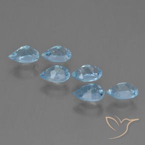 Gemme di Topazio Celeste naturale da 3.41 ct, Forma a pera, VS