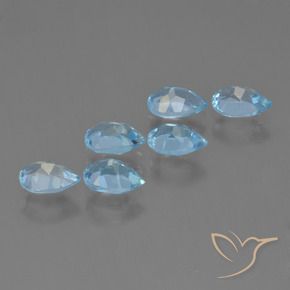 Gemme di Topazio Celeste naturale da 3.26 ct, Forma a pera, VS