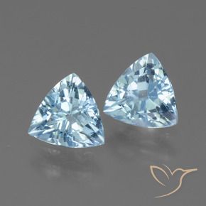 Gemme di Topazio Celeste naturale da 2.42 ct, Taglio trillion, VS