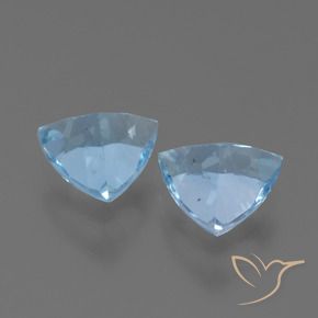 Gemme di Topazio Celeste naturale da 2.42 ct, Taglio trillion, VS