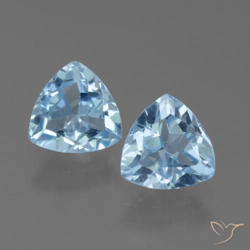 2.80ctw Naturale Celeste Topazio, Taglio trillion, VS