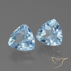 Gemme di Topazio Celeste naturale da 2.80 ct, Taglio trillion, VS
