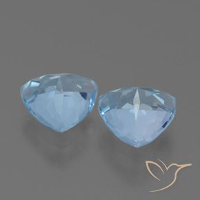 Gemme di Topazio Celeste naturale da 2.80 ct, Taglio trillion, VS